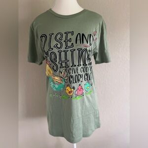Rise And Shine And Give God The Glory Graphic Tshirt EUC